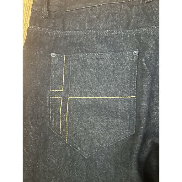 Rocawear Y2K Dark Denim Jeans Black Size 38 X 32 106830 Baggy Wide Leg Pants - Picture 15 of 16